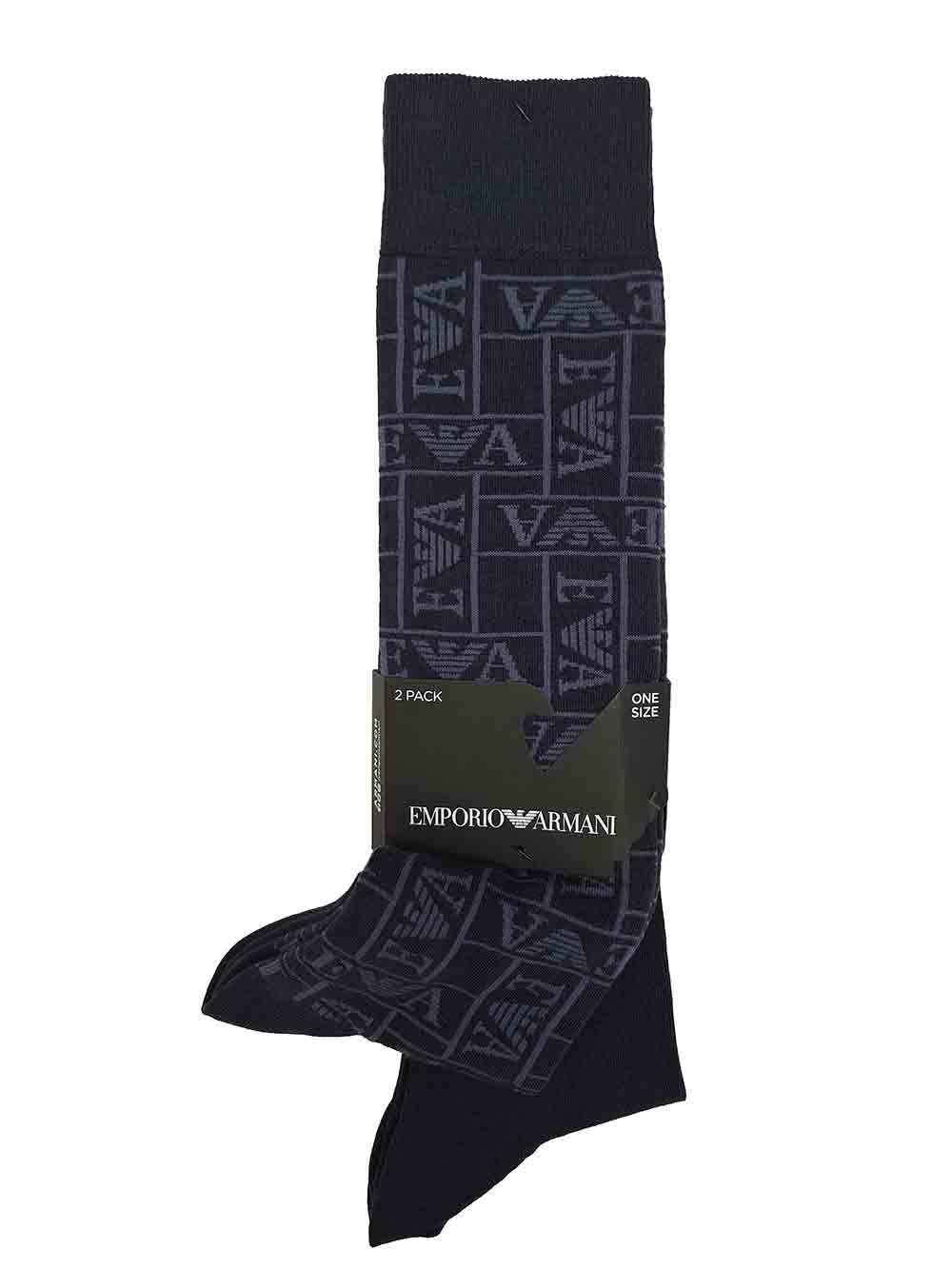Calza Gambaletto Uomo Bipack Emporio Armani - 3023013F284135 Calza Gambaletto Uomo Bipack Emporio Armani - 3023013F284135