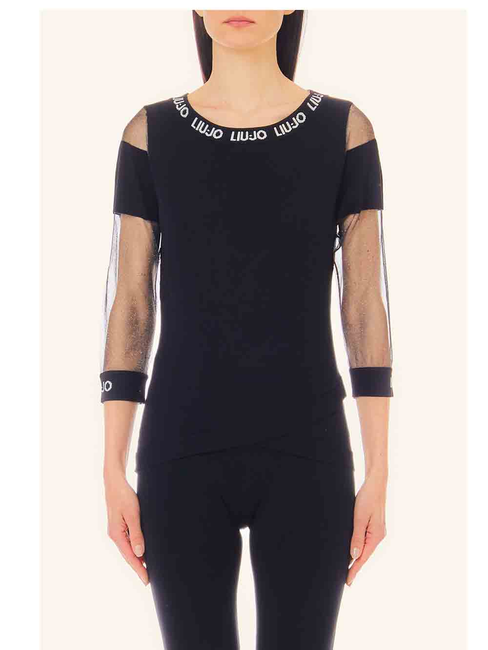 Maglia-Donna-Liu-Jo-Sport-Nera---TA4220MS36L22222-(1) Maglia Donna Liu Jo Sport Nera - TA4220MS36L22222