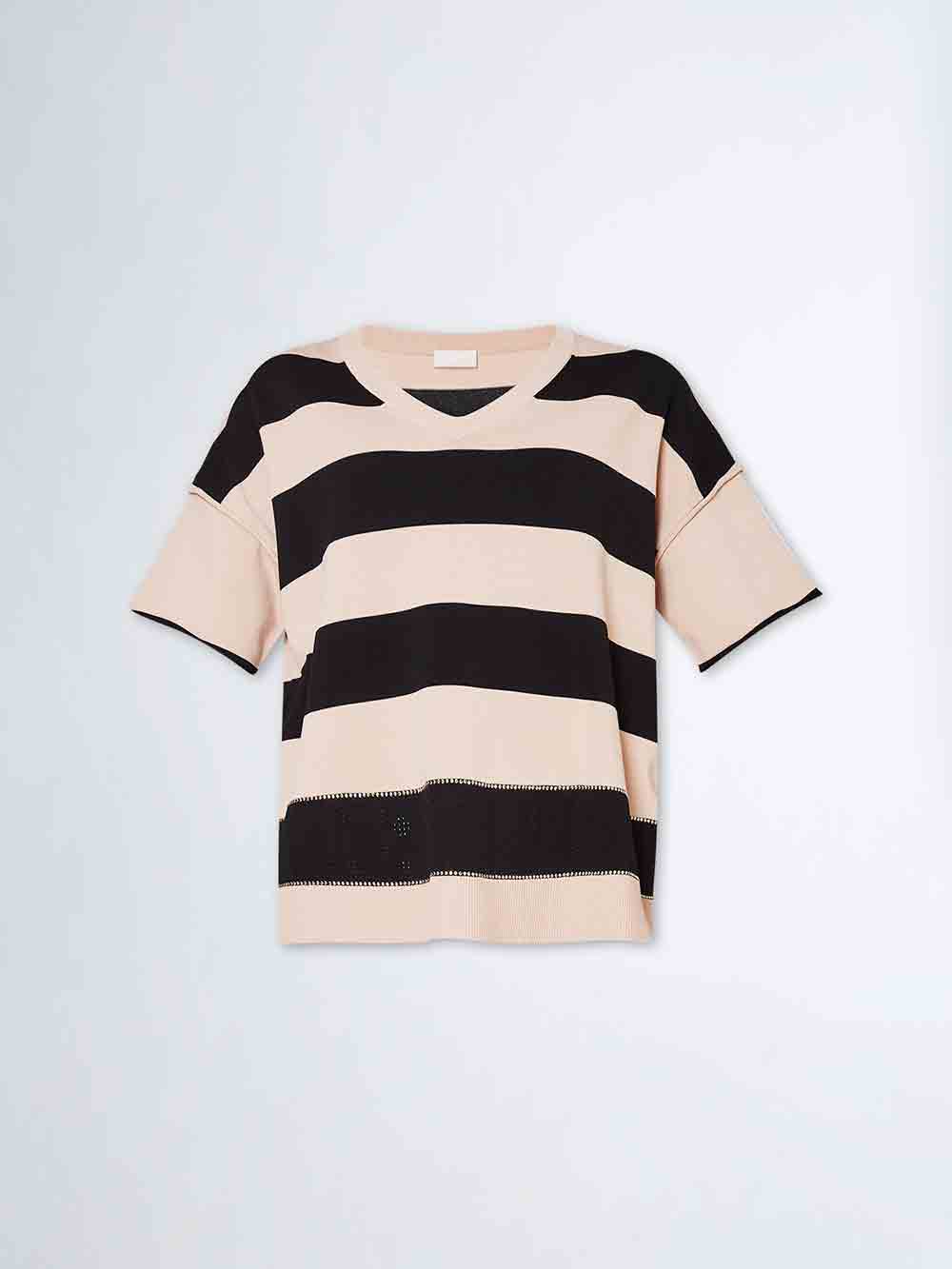 Maglia-Donna-Liu-Jo-Sport-Righe-Baby-Nero---TA4115MS36LC3381-(3) Maglia Donna Liu Jo Sport Righe Baby Nero - TA4115MS36LC3381