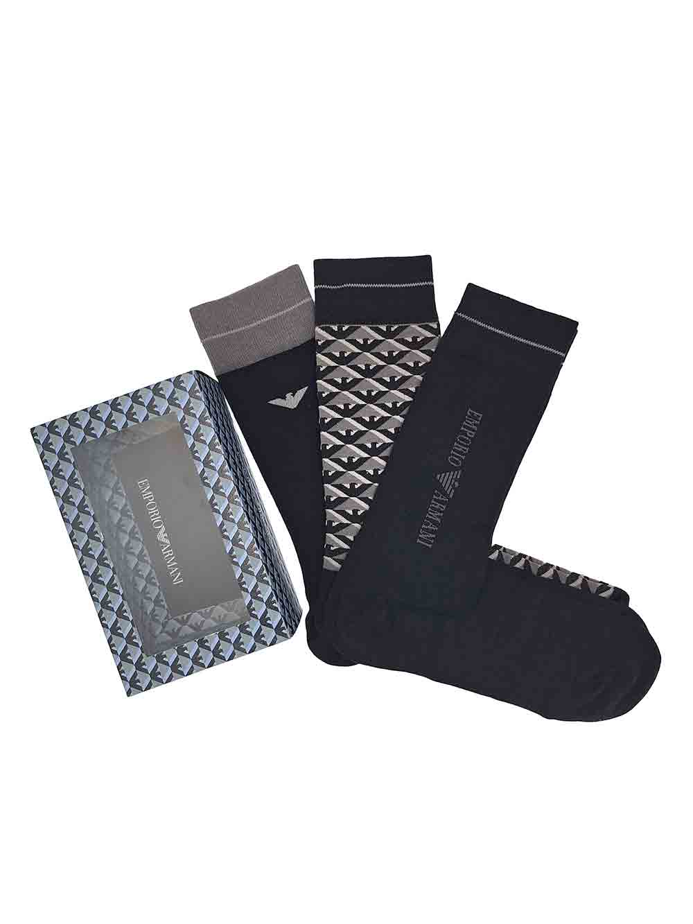 Calzino Corto Americano Uomo Tripack Cofanetto Regalo Emporio Armani - 3024024F28339821 Calzino Corto Americano Uomo Tripack Cofanetto Regalo Emporio Armani - 3024024F28339821