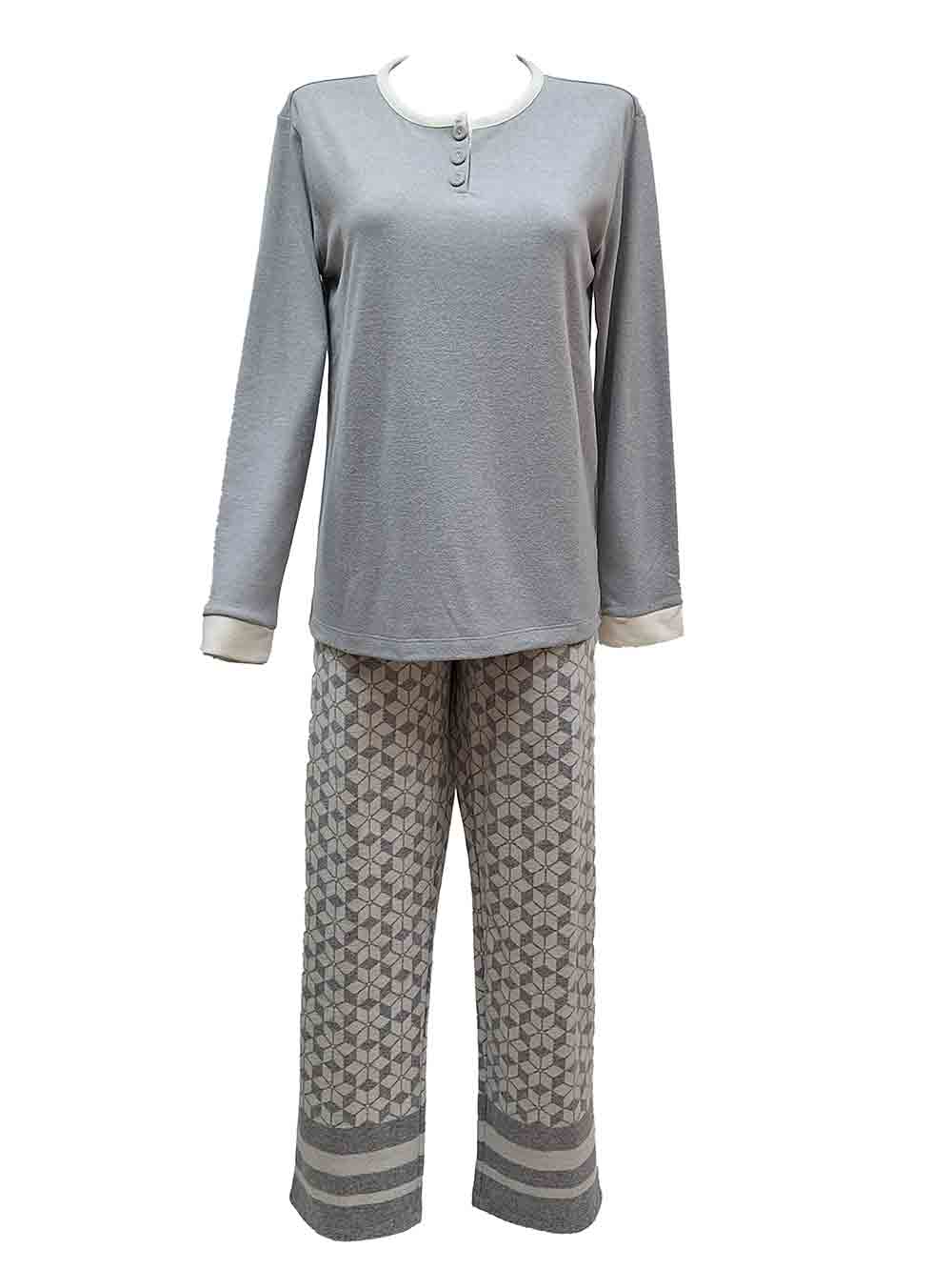 Pigiama donna in caldo e spazzolato misto cotone e micropile Maryplaid - 6P84111195L Pigiama donna in caldo e spazzolato misto cotone e micropile Maryplaid - 6P84111195L