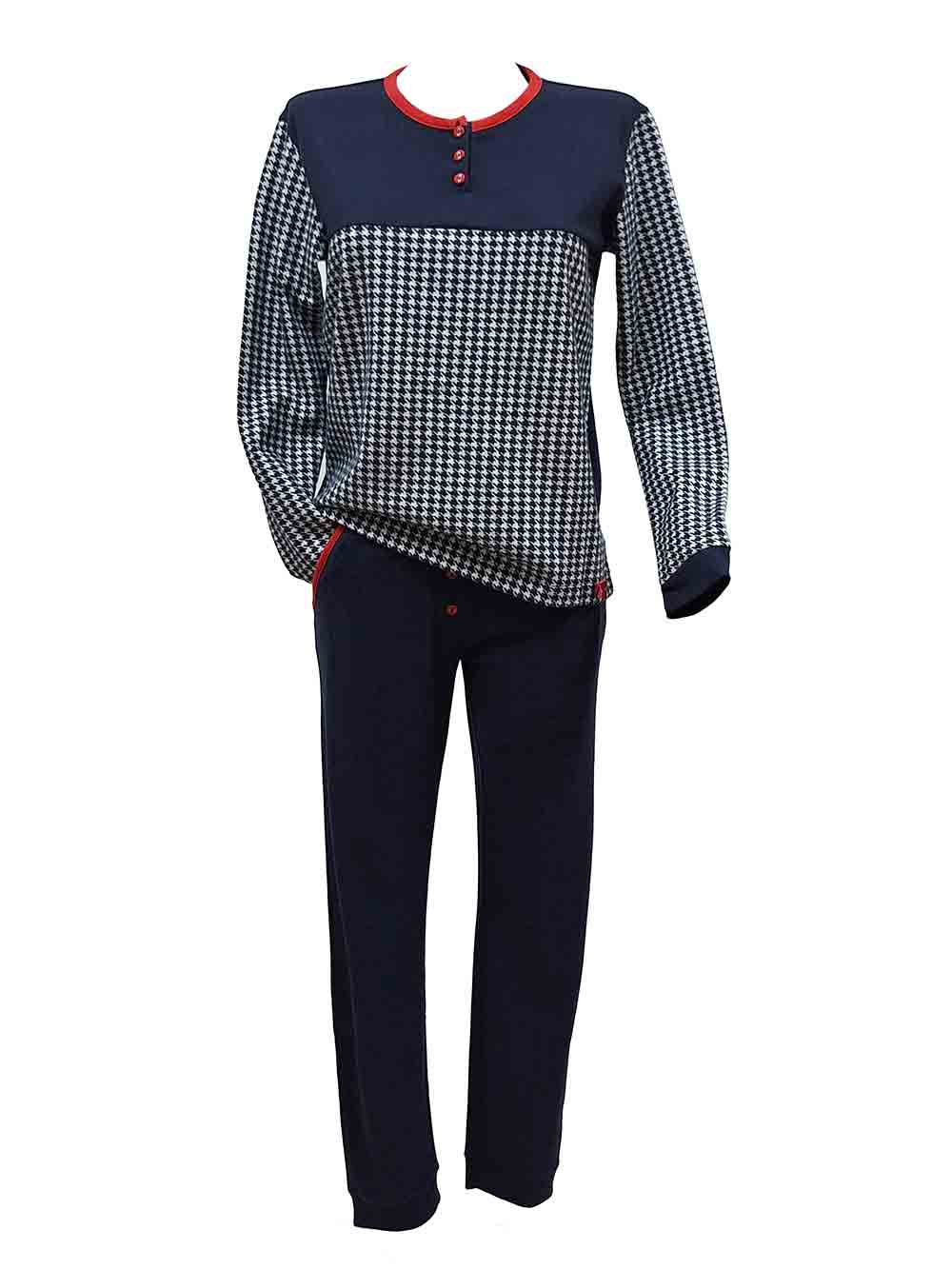 Pigiama donna in caldo e spazzolato misto cotone e micropile Maryplaid - 6P84227478W (1) Pigiama donna in caldo e spazzolato misto cotone e micropile Maryplaid - 6P84227478W