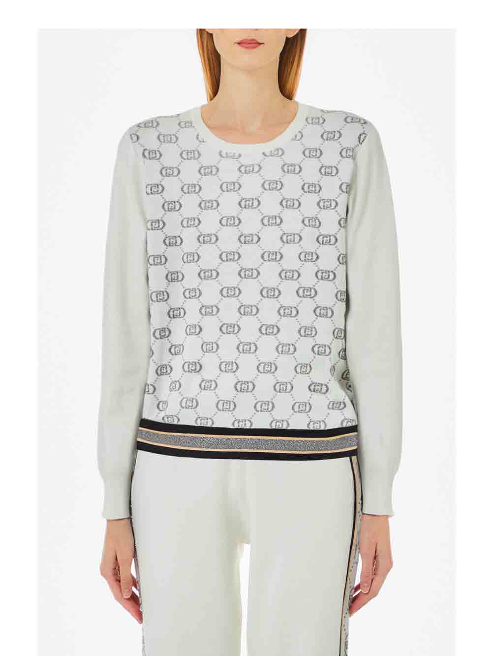 Pullover-Donna-Liu-Jo-Sport-Bianco---TF4228MS63LA4280-(1) Pullover Donna Liu Jo Sport Bianco - TF4228MS63LA4280