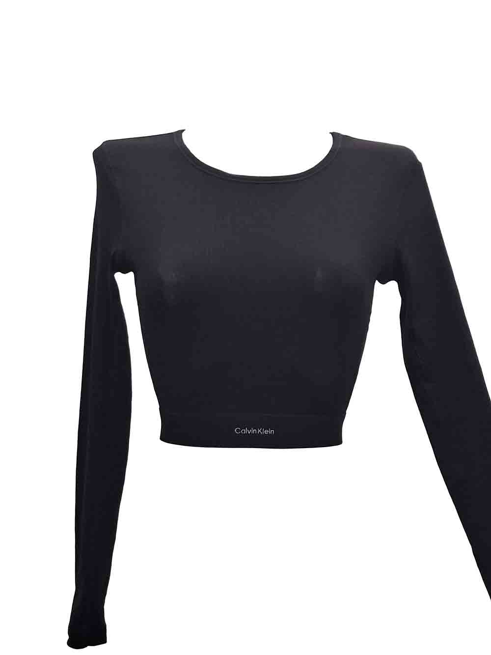 Maglia Crop Donna Calvin Klein Nera - QS7217EUB1 Maglia Crop Donna Calvin Klein Nera - QS7217EUB1