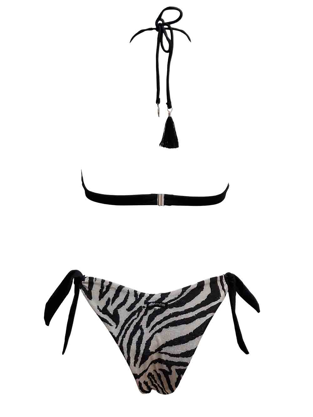 Bikini Donna 4Giveness in lycra unita nera fantasia animalier zebrato - 125WBWBK5127 (2)
