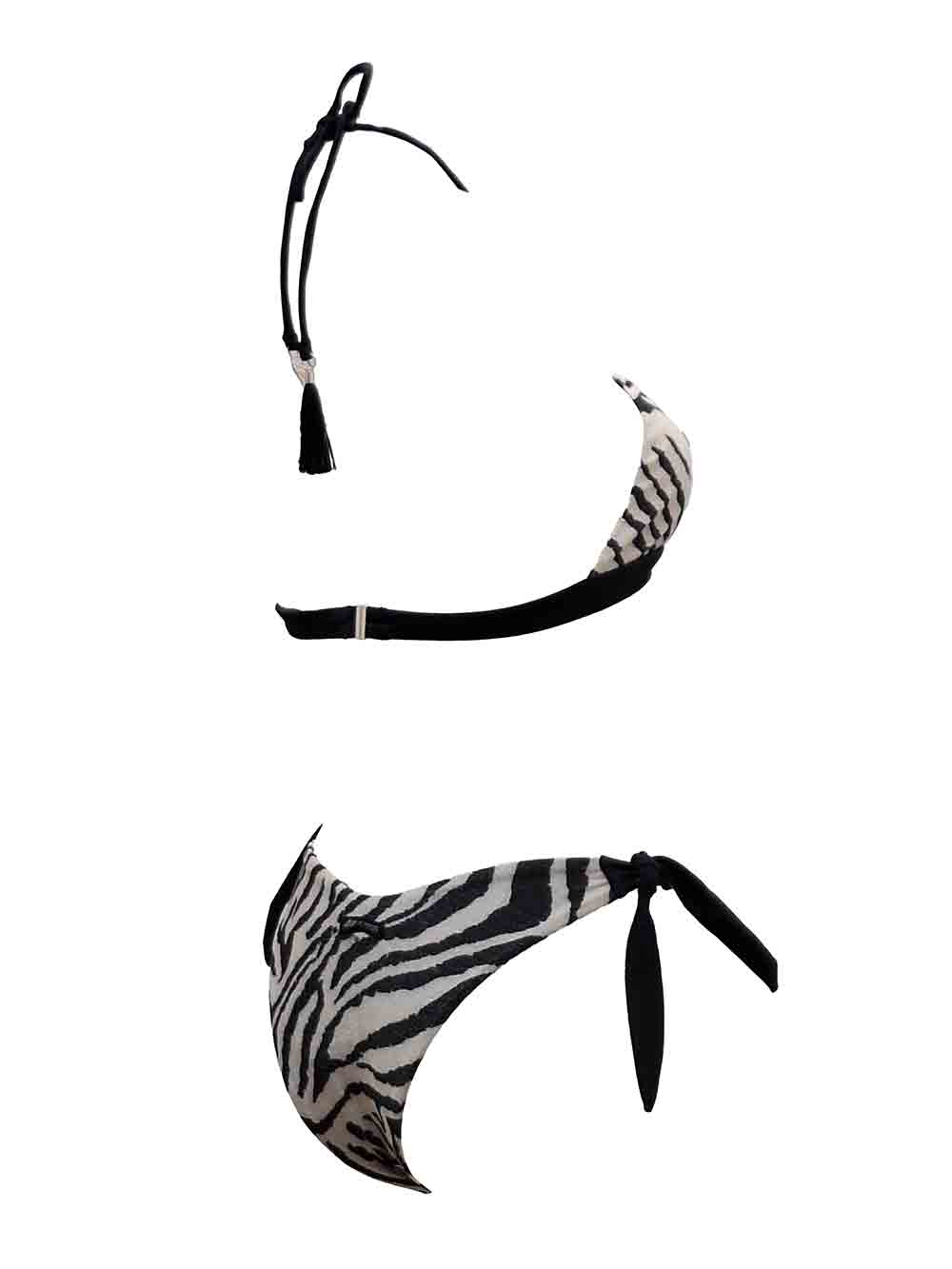Bikini Donna 4Giveness in lycra unita nera fantasia animalier zebrato - 125WBWBK5127 (3)