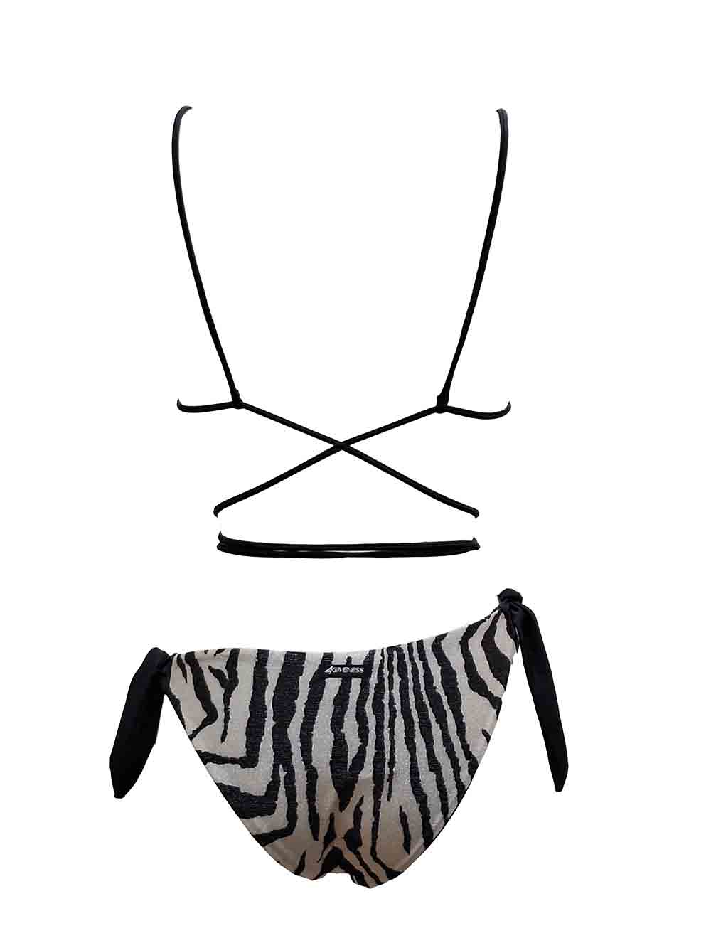 Bikini Donna 4Giveness in lycra unita nera fantasia animalier zebrato - 125WBWBK5411 (2)