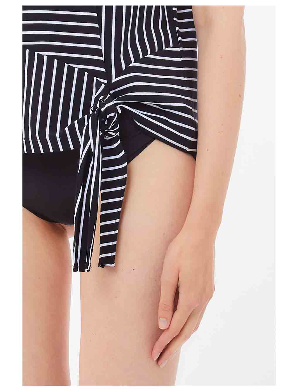 Maglia Donna Liu Jo Beachwear bicolor fondo nero rigata in bianco - VA5182J4909M9173 (3)